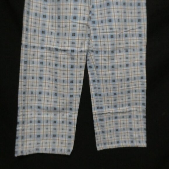 Blue Plaid Pajama Pants | medium | 100% cotton | Stretchy Waist and Drawstring - Picture 7 of 16